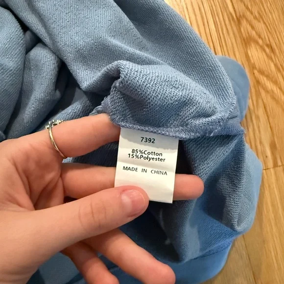 Blue cotton and polyester matching lounge set with adjustable tie: Womens L - Picture 3 of 12